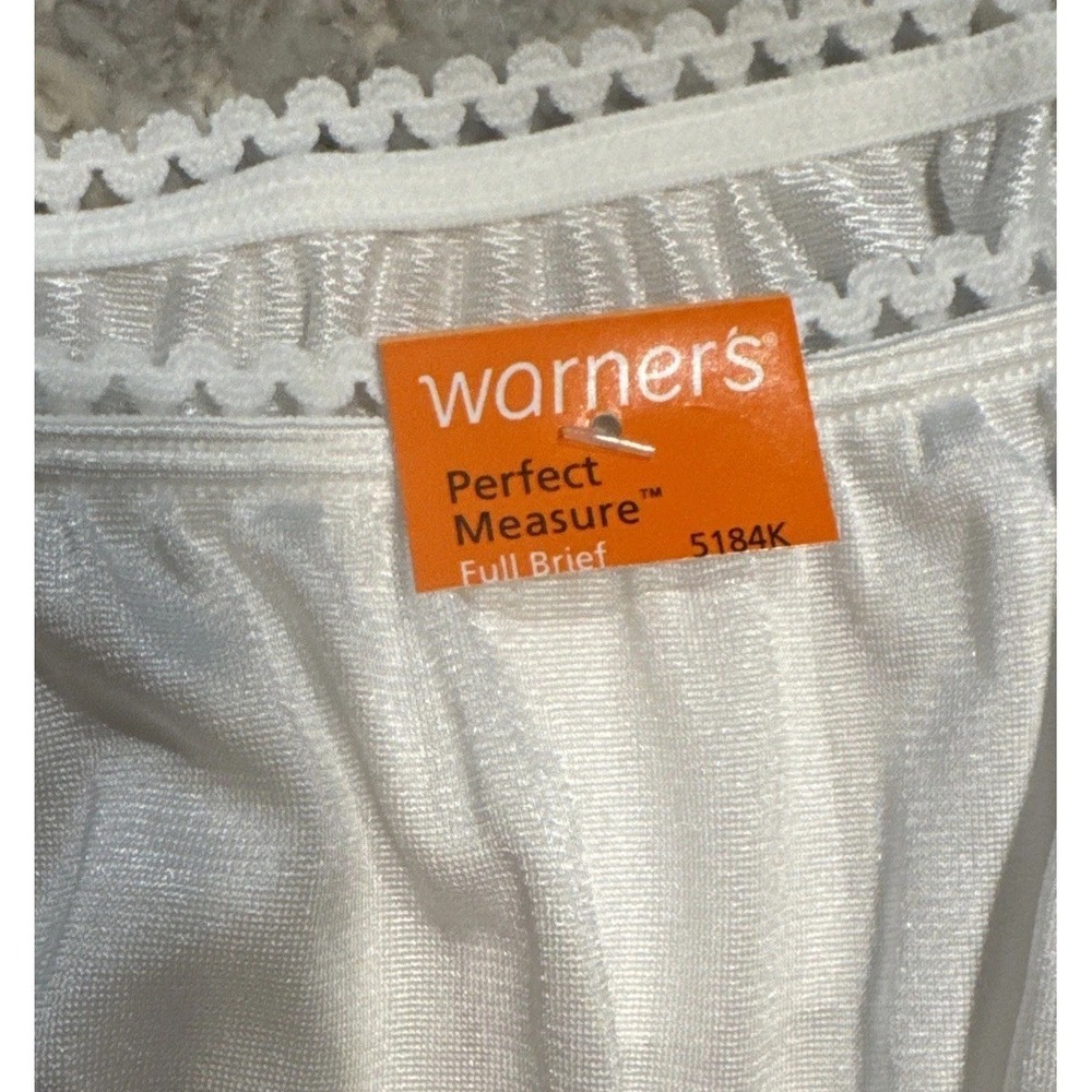 Warner's Vtg 5184K Nylon White Panties Full Brief Underwear Sz 7 Large Womens - Picture 2 of 4